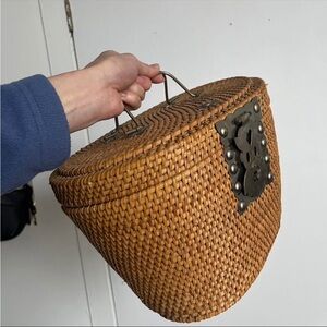 Vintage Chinese Wicker Tea Basket